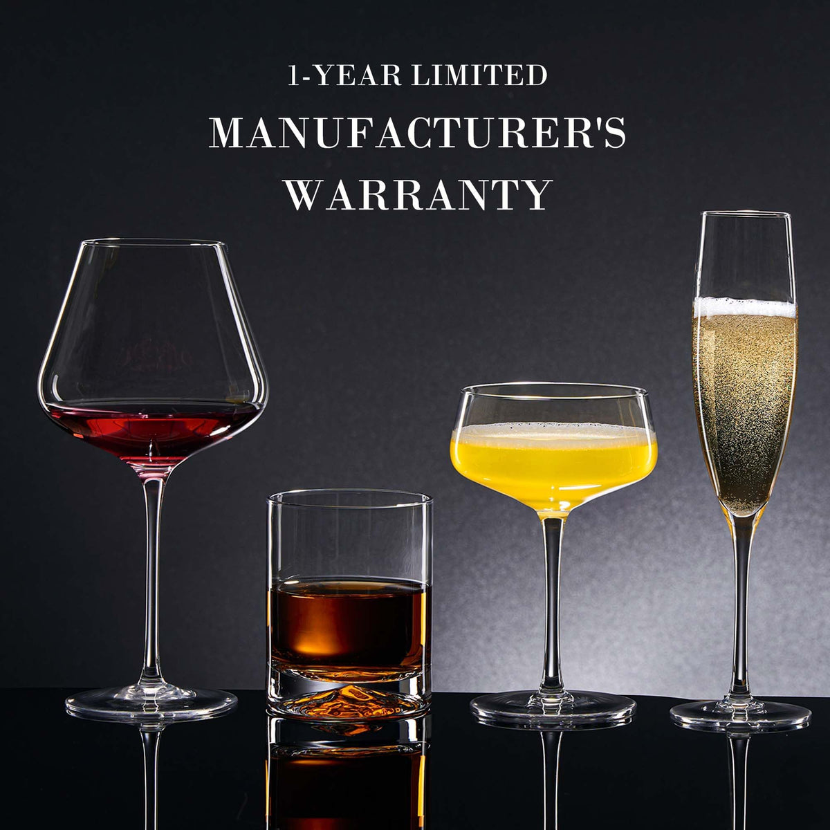 Crystal Coupe Glasses Set of 4, 10 Oz E1606
