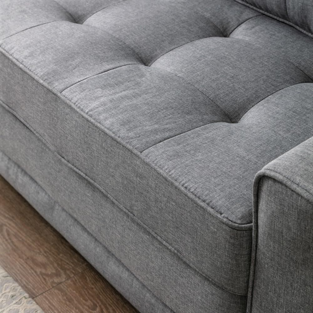 Light Gray Tufted Pull-Out Sleeper Loveseat A649
