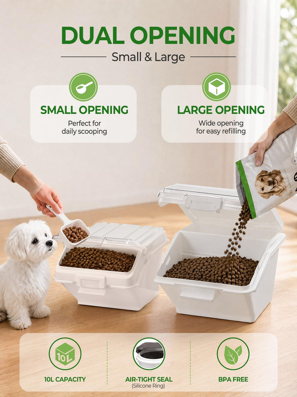 3 Pack Dog Food Storage Container with Scoop U55901