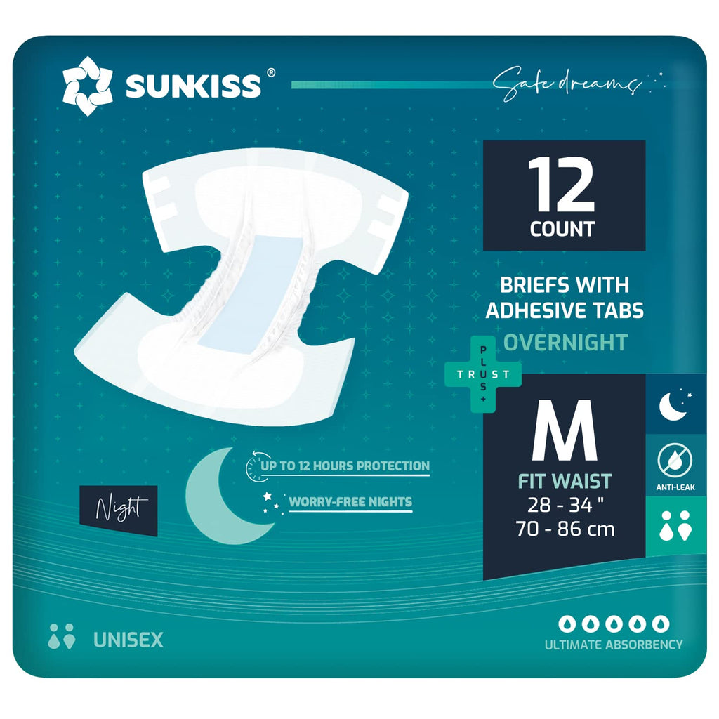 Adult Diapers Medium 12 Count & Wet Wipes 200 Count Z1186
