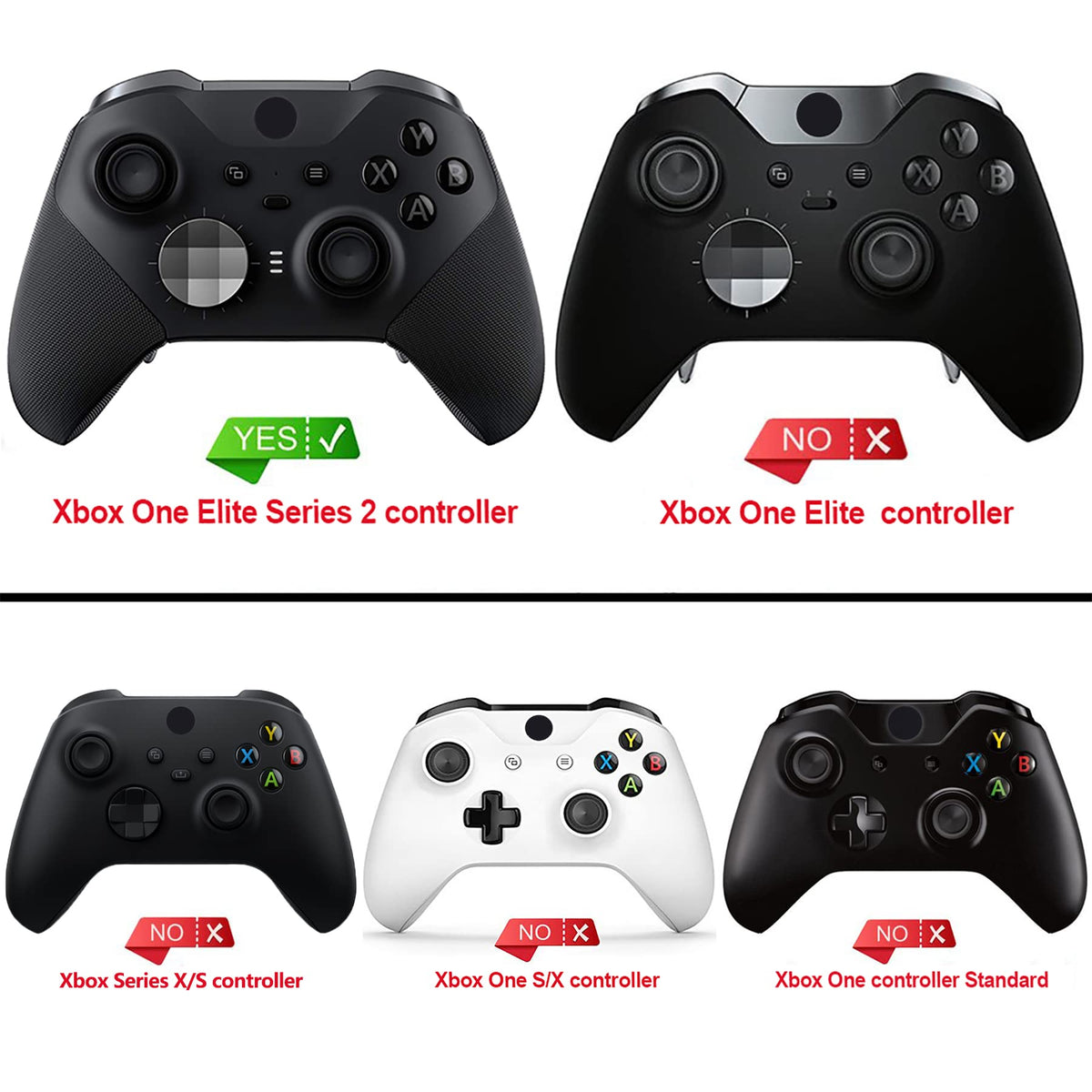 Anti Slip Silicone Case Cover for Xbox Elite Wireless Controller Series 2 with Thumb Grip Caps - Black K8450
