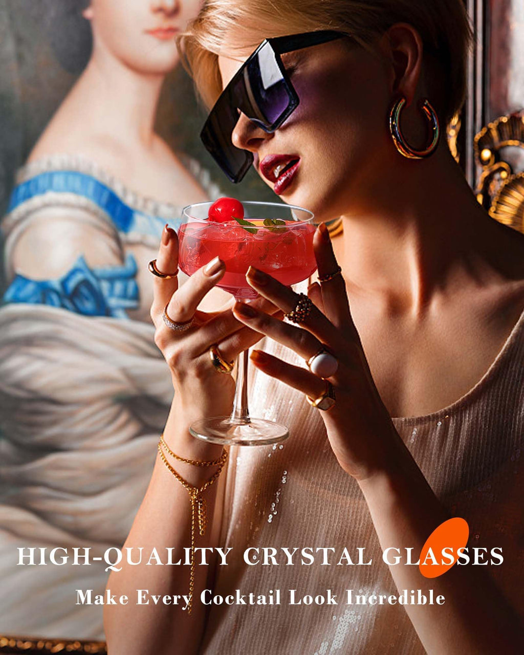 Crystal Coupe Glasses Set of 4, 10 Oz E1606