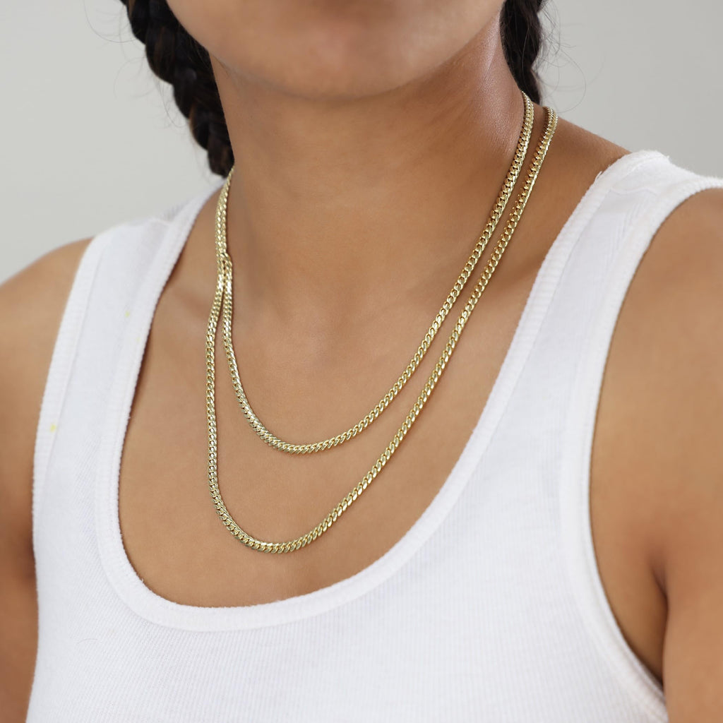 14k Yellow Gold Cuban Link Chain Necklace E8966
