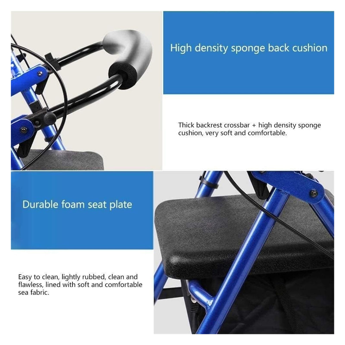 Folding Aluminum Rollator Walker with Seat X1847