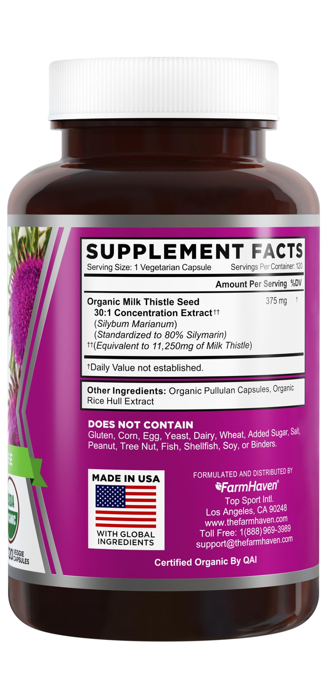 Organic Milk Thistle 120 Vegan Capsules X741449