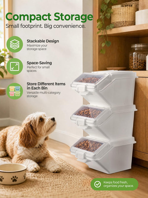 3 Pack Dog Food Storage Container with Scoop U55901