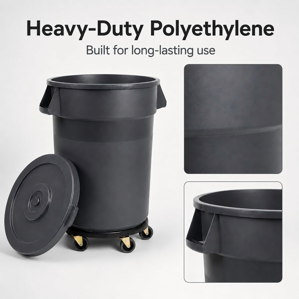 32 Gallon Trash Can with Wheels and Lid, 2 Pack Z657482