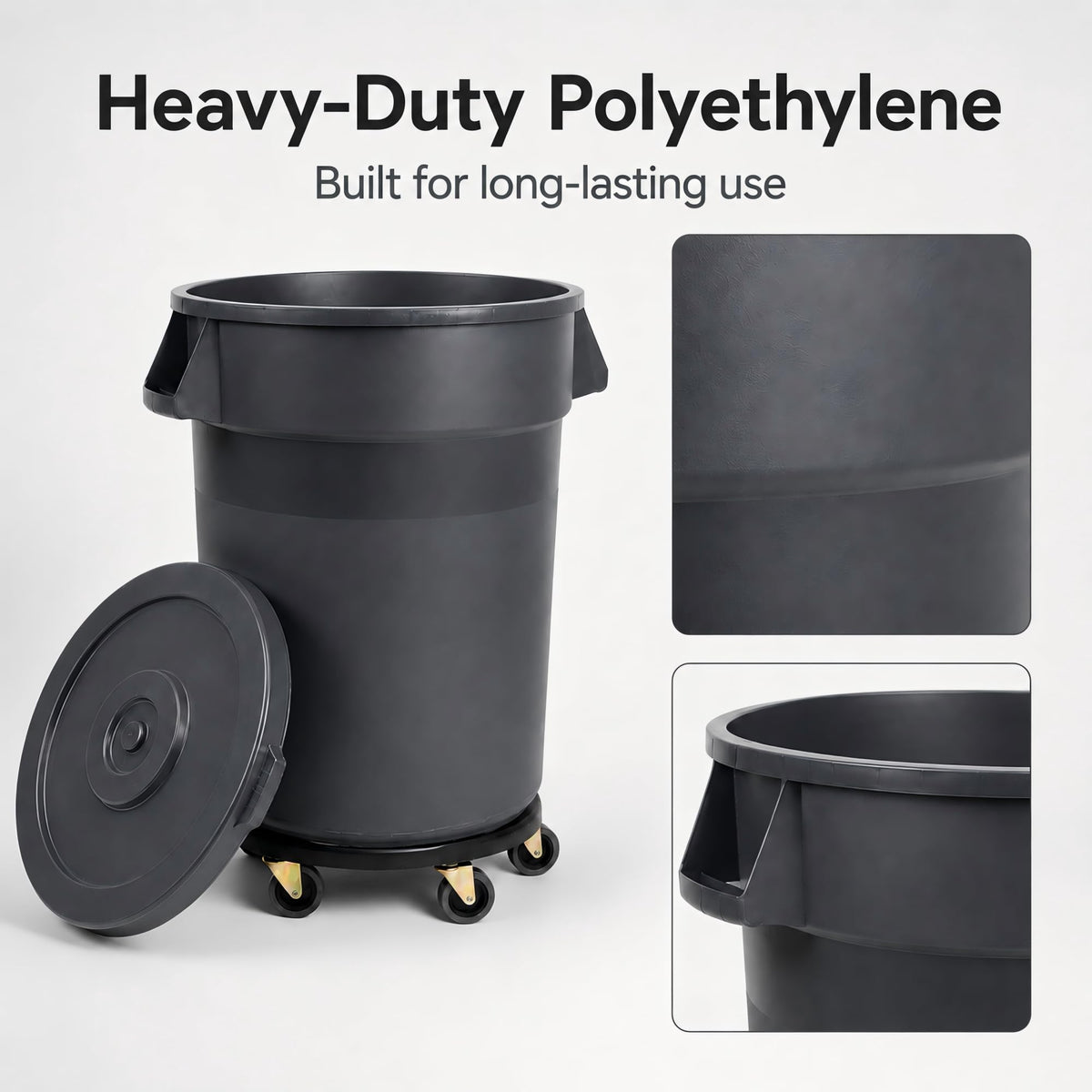 32 Gallon Trash Can with Wheels and Lid, 2 Pack Z657482
