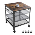 Rustic 2-Tier End Table with Adjustable Height Shelf Z4648