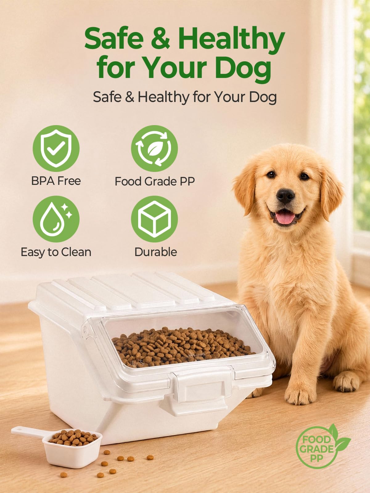 3 Pack Dog Food Storage Container with Scoop U55901