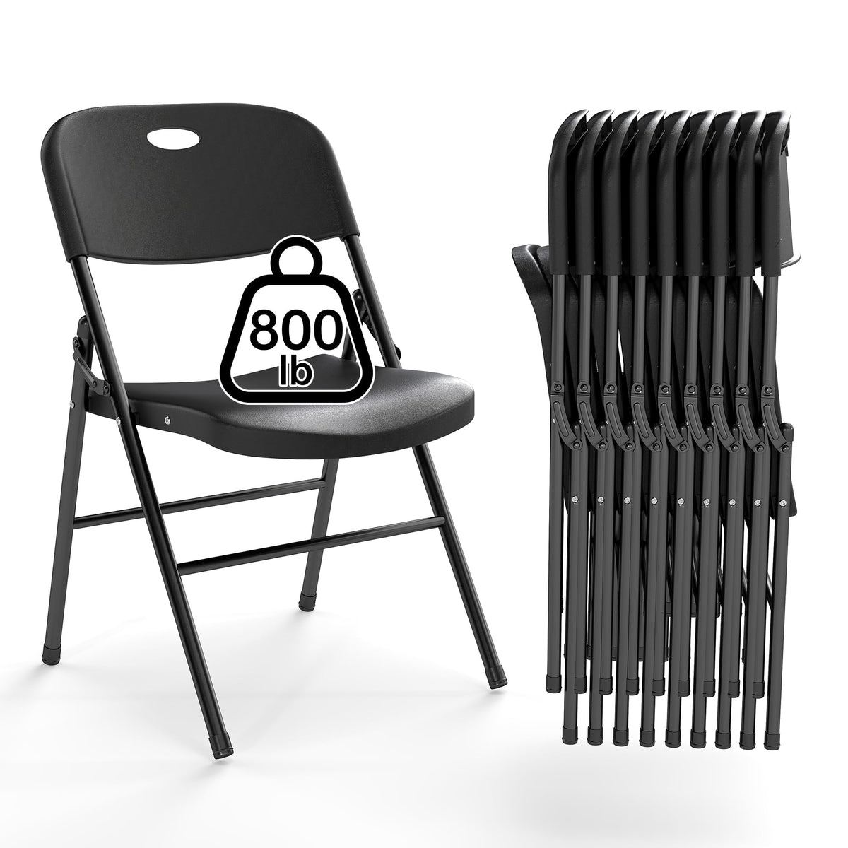 10 Pack Black Heavy Duty Folding Chair X940