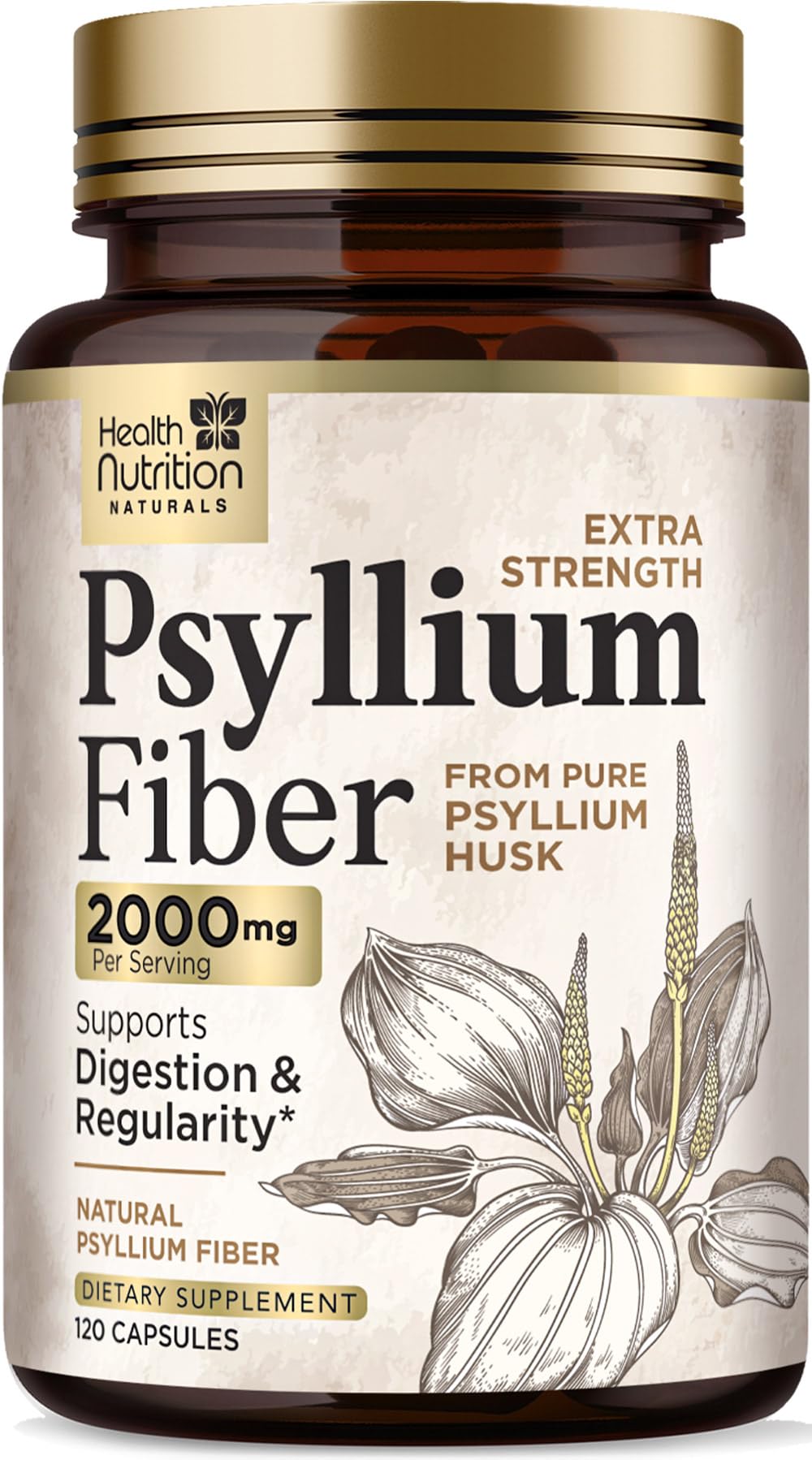 Psyllium Husk Capsules 2000 mg 120 Capsules D154038