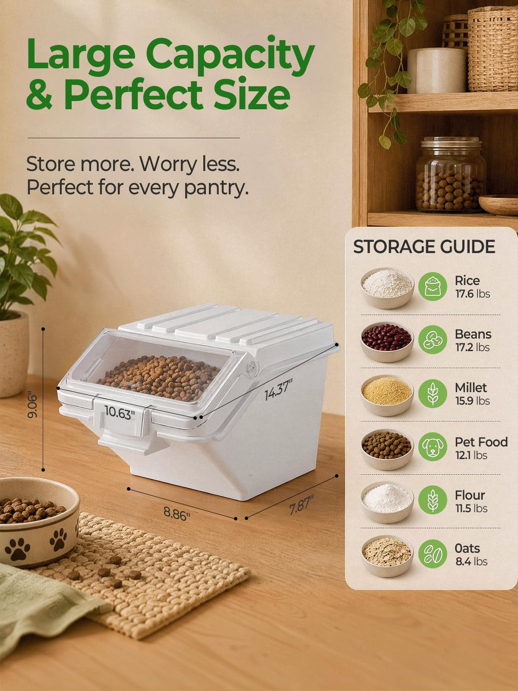 3 Pack Dog Food Storage Container with Scoop U55901