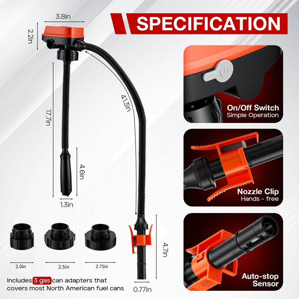 Cordless Fuel Transfer Pump 3.2 GPM with Auto-Stop R324965