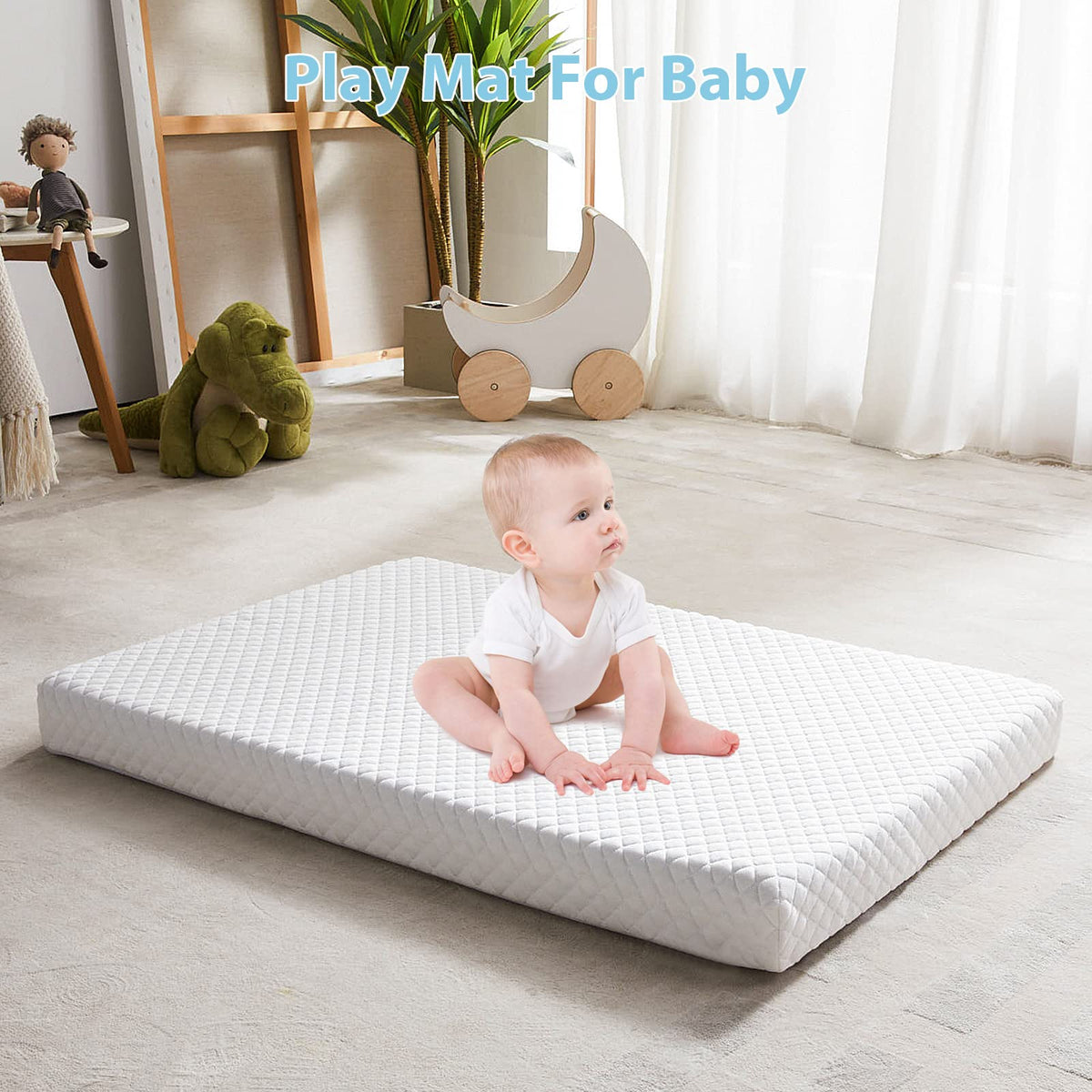 3" Waterproof Memory Foam Pack and Play Mattress White K114015