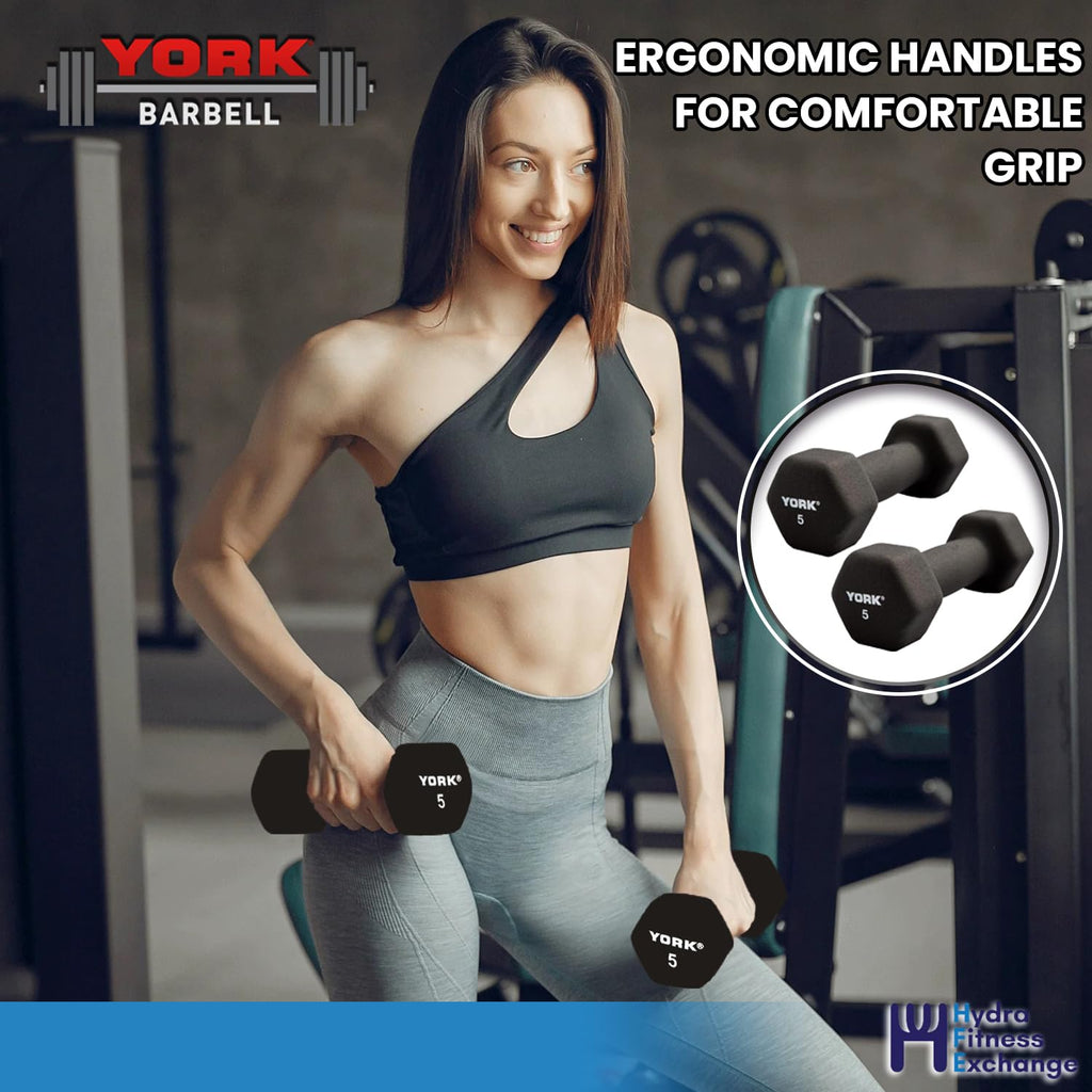 Neoprene Hexagon Dumbbells with Cast Ergo Handle 10lb Pack of 1 L8940