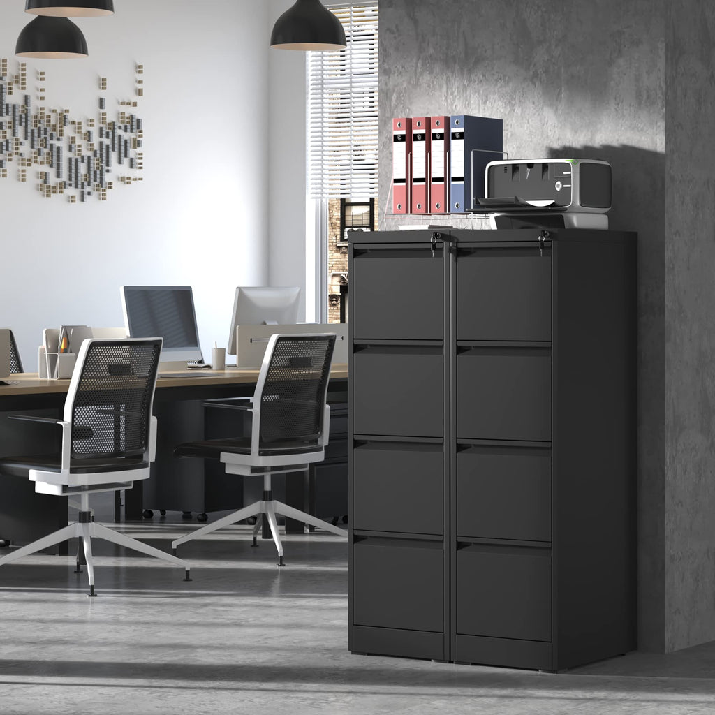 4 Drawer Black Metal File Cabinet with Lock O616