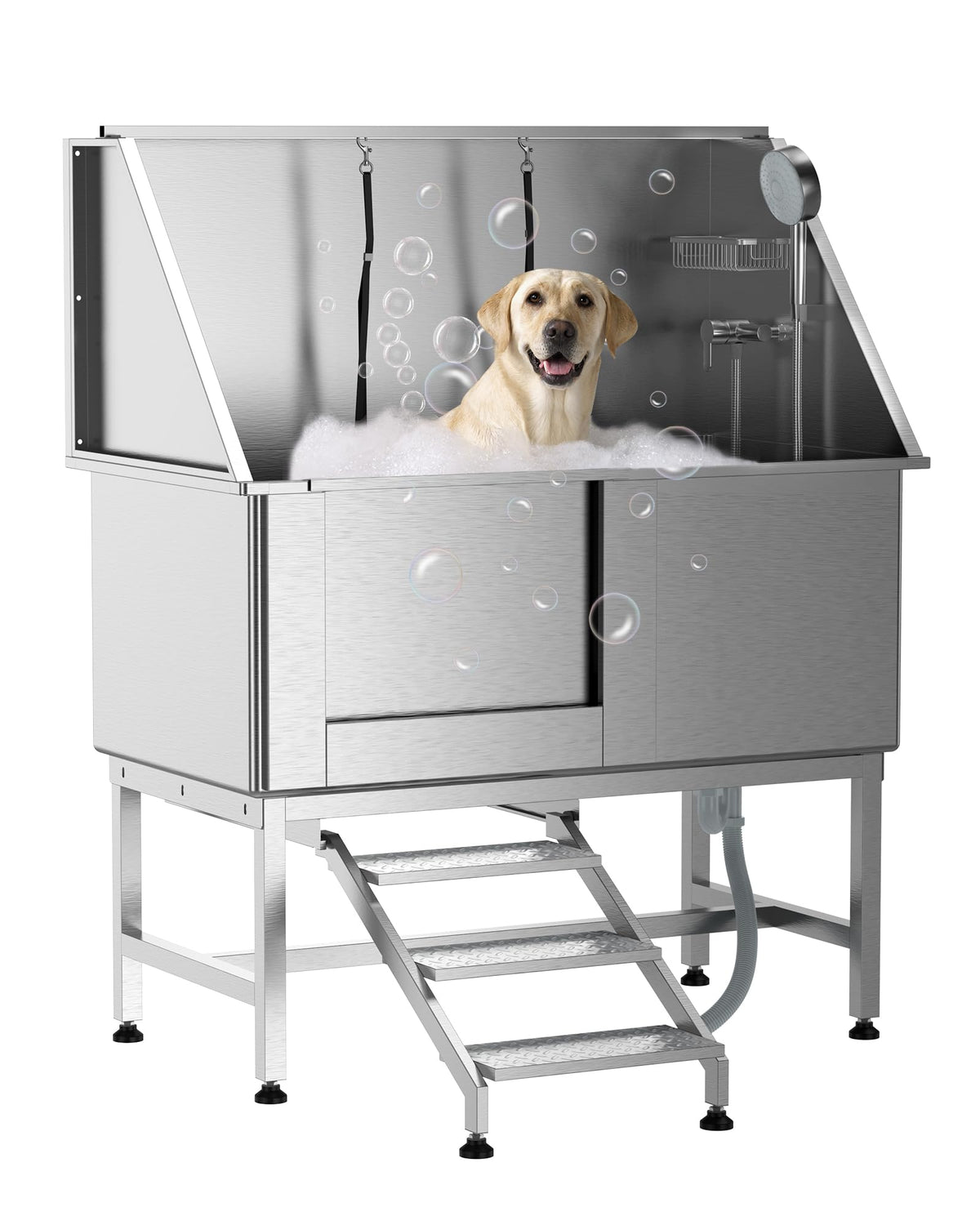 Stainless Steel Dog Grooming Bathtub with Removable Ramp V715