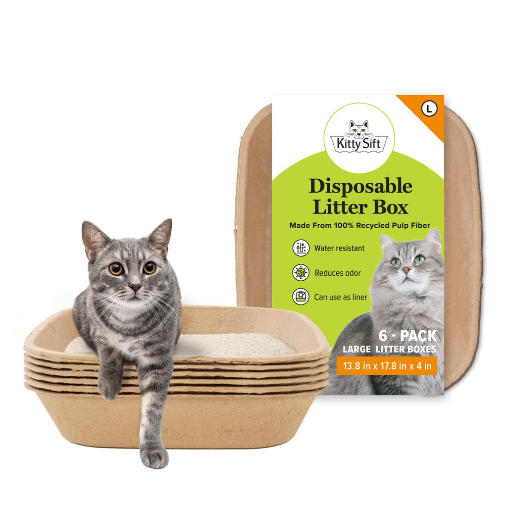 Large 6 Count Disposable Cat Litter Box I7096