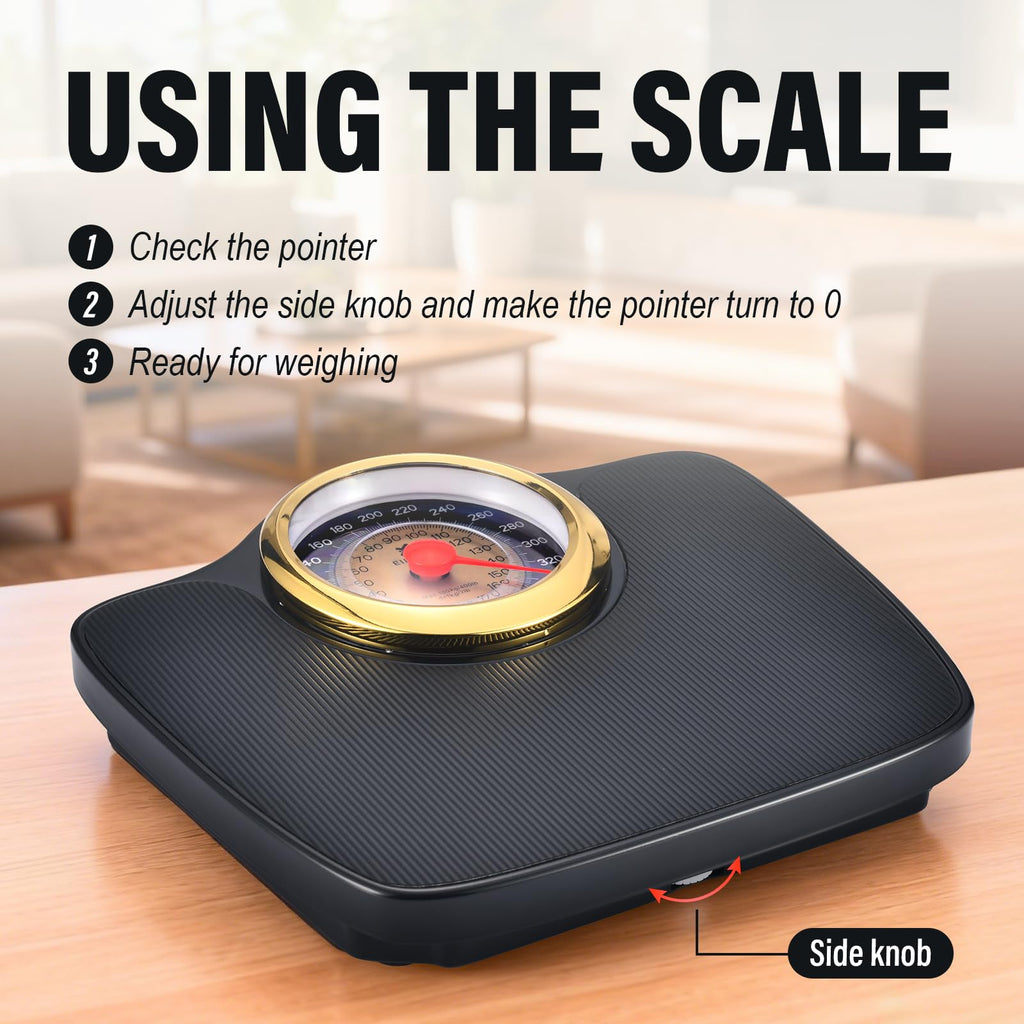 Mechanical Bathroom Scale, Large Dial, 400lbs T832880
