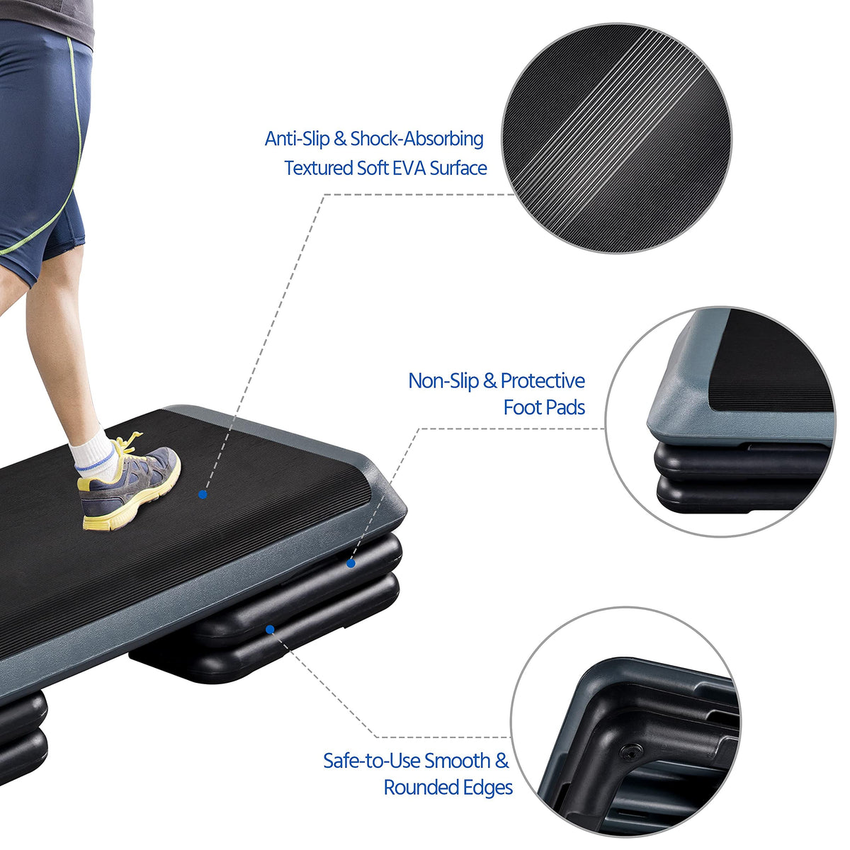 43in 3-Level Adjustable Aerobic Step Platform B77723
