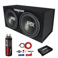Dual 12" Subwoofer Box, Mono Amp, & Wiring Kit Z5192
