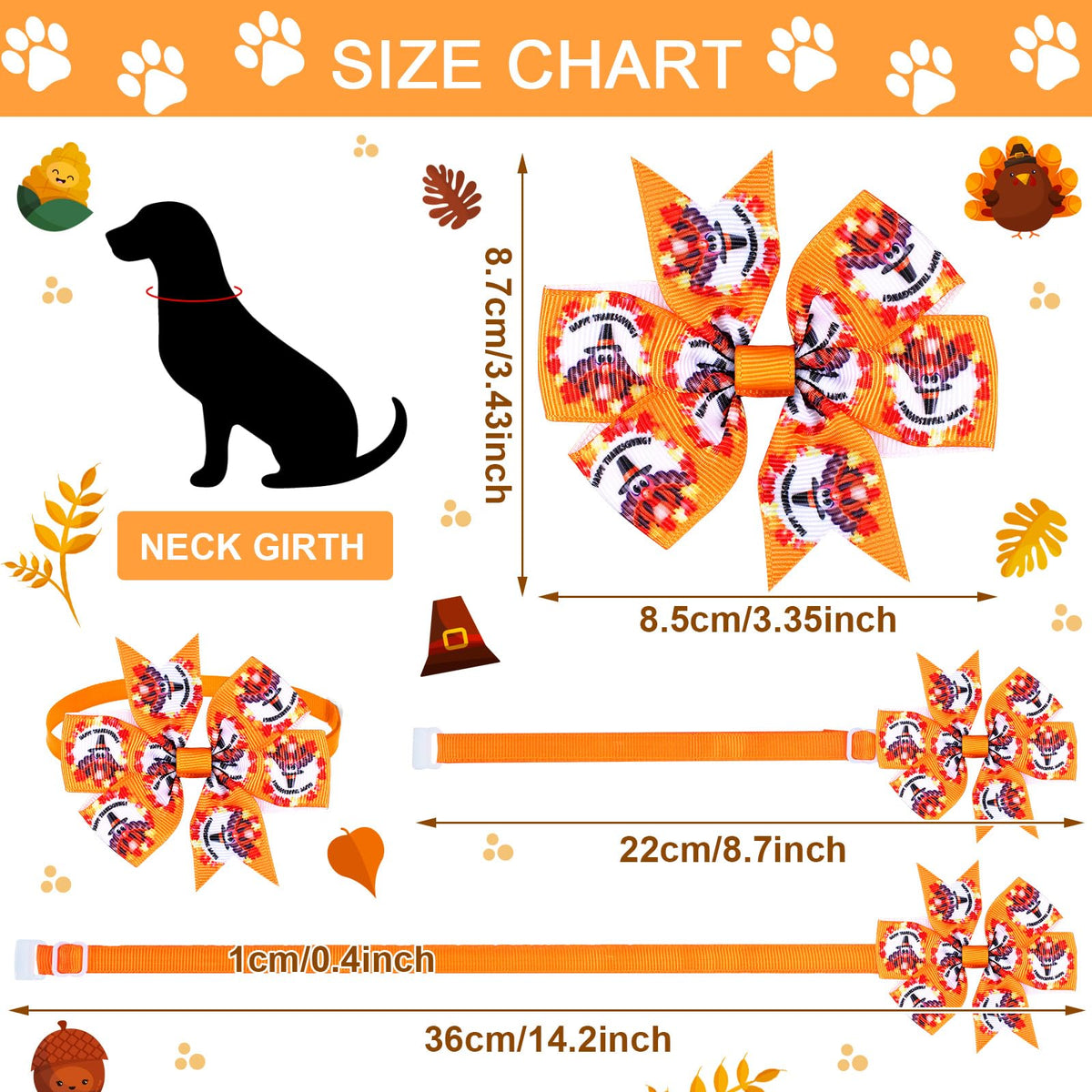 80 Pcs Fall Bow Ties for Dogs&Cats N55879