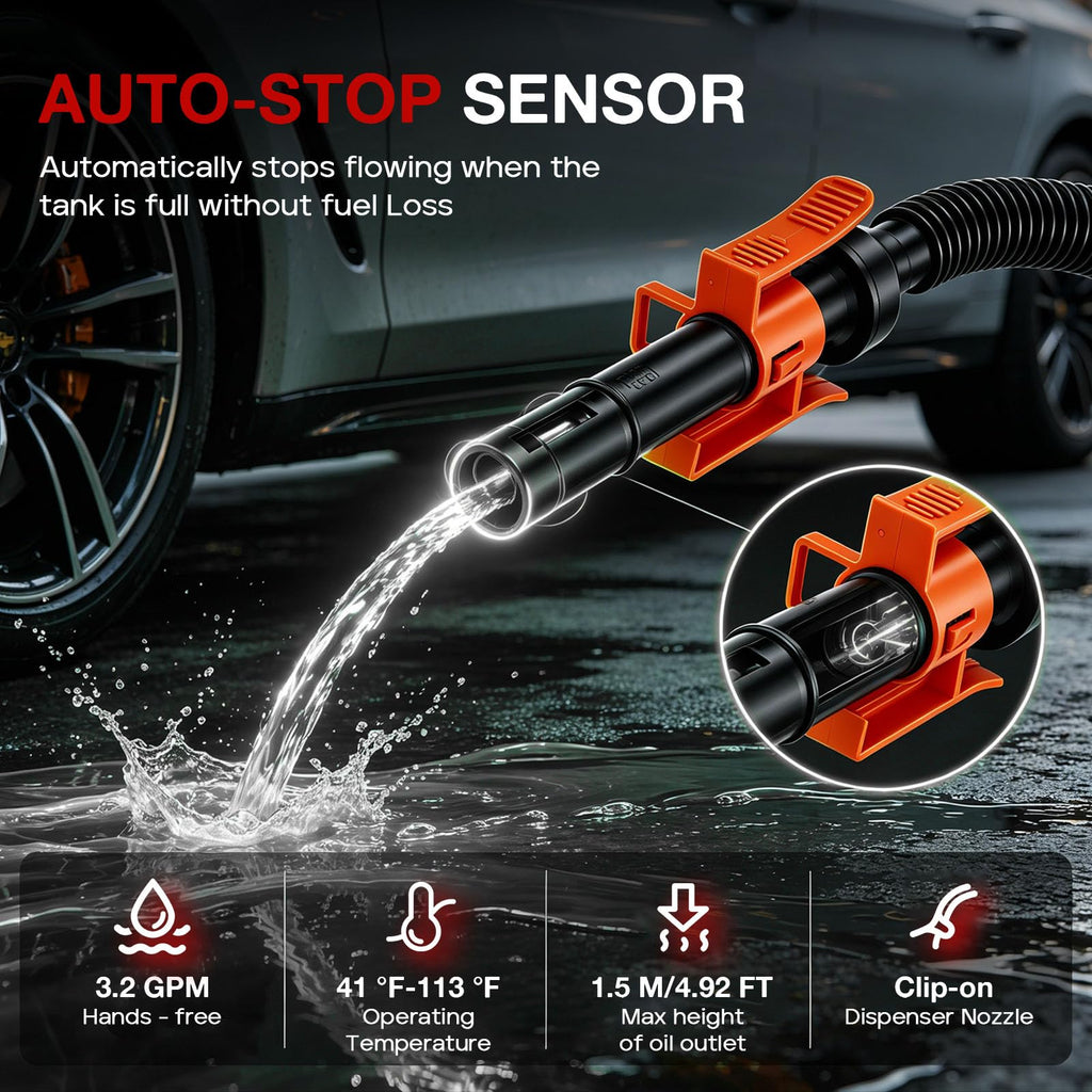 Cordless Fuel Transfer Pump 3.2 GPM with Auto-Stop R324965