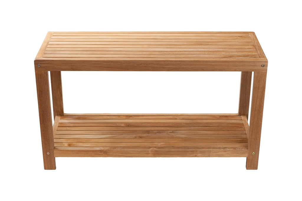 Teak Shower Stool and Spa Bench with Shelf J2826