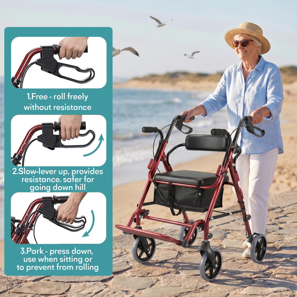 2-in-1 Rollator Walker with Seat U1709
