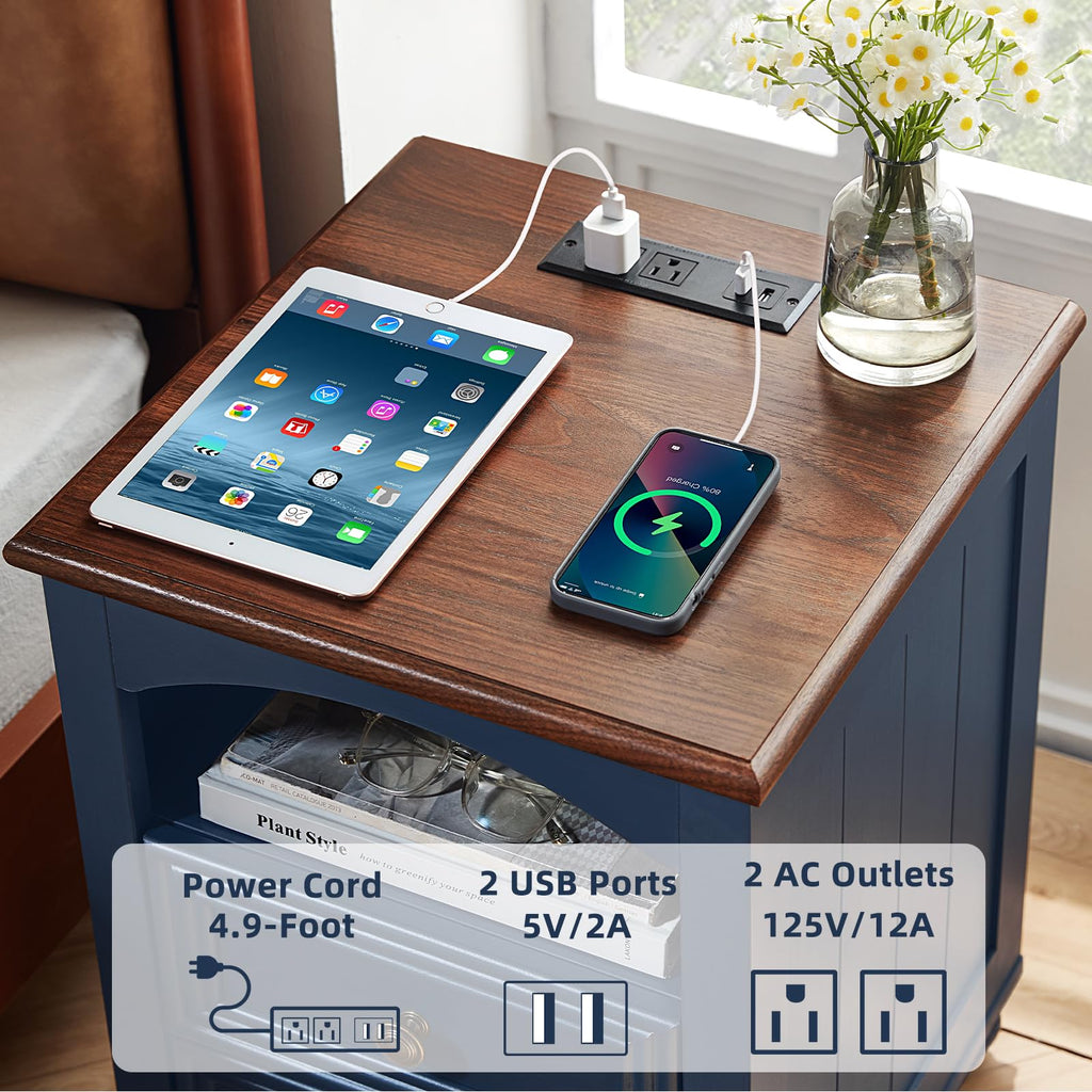 18" Nightstand with Charger Station R849