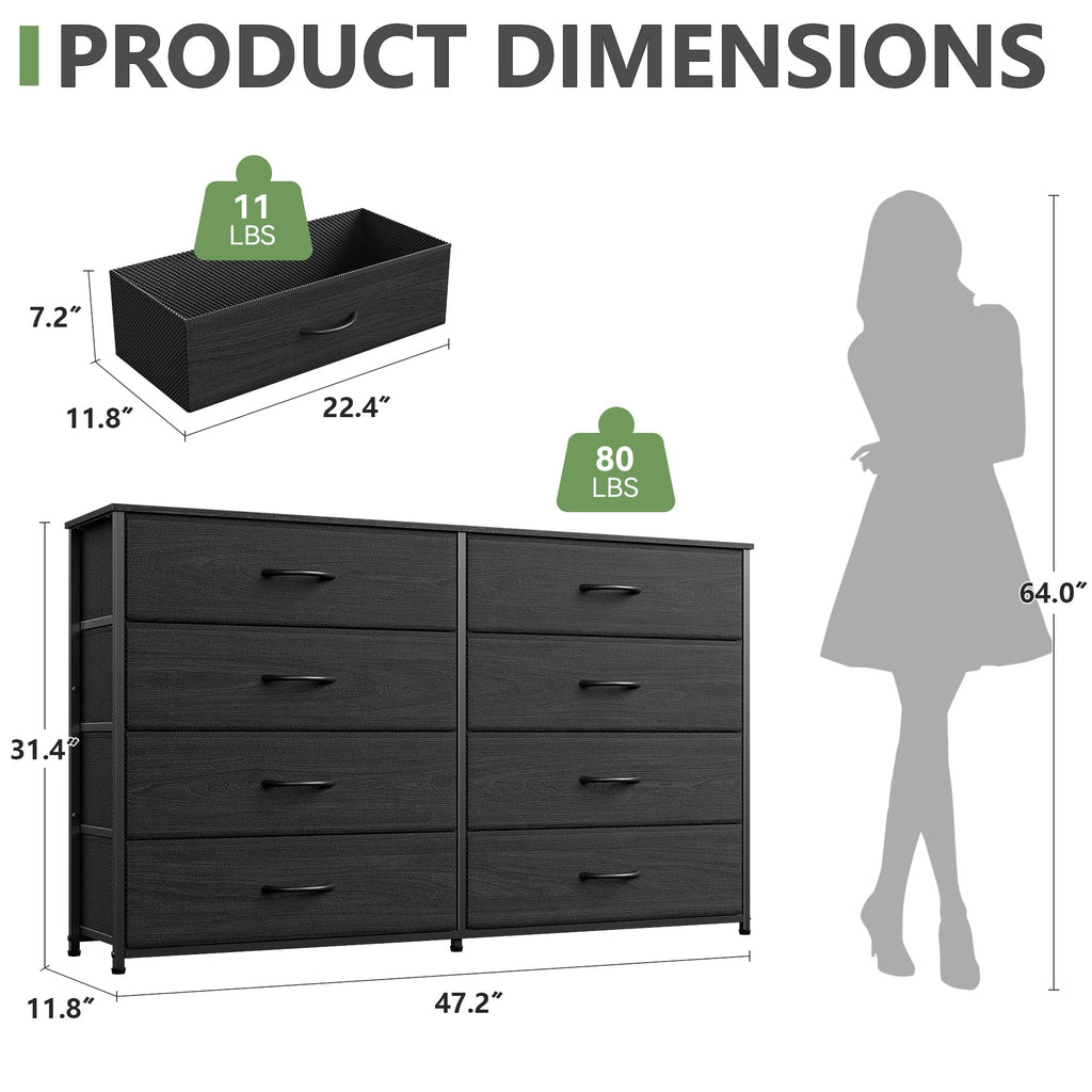 Wide 8 Drawer Dresser D31872