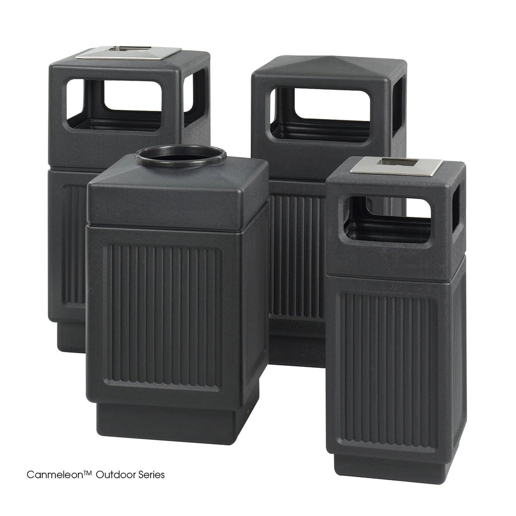 38 Gallon Black Open Top Trash Can S3642