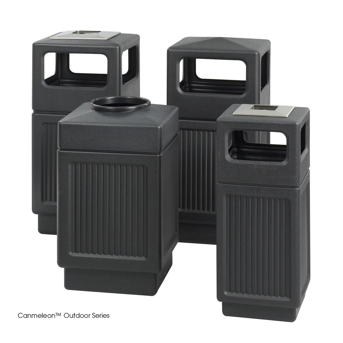 38 Gallon Black Open Top Trash Can S3642