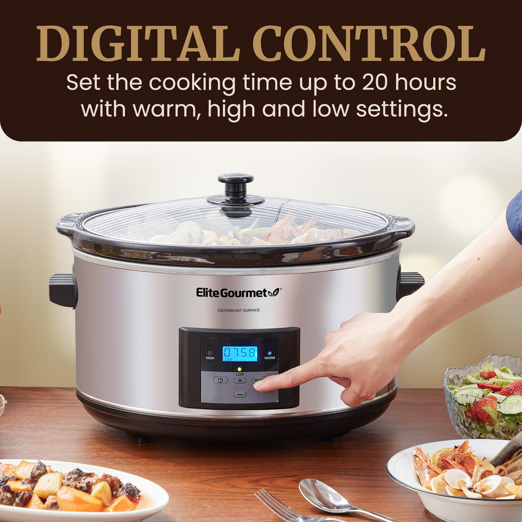 Digital 8.5 Qt Stainless Steel Slow Cooker Z9397