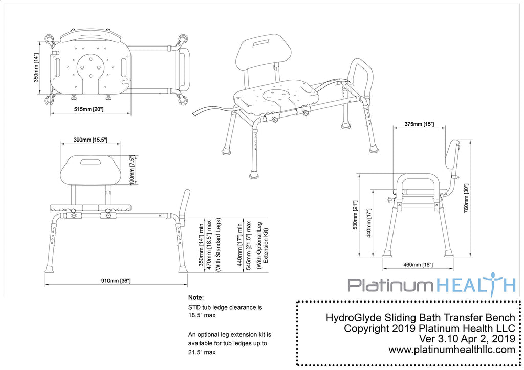 Blue Padded Shower Chair with Cut Out Seat and Safety Belt H859
