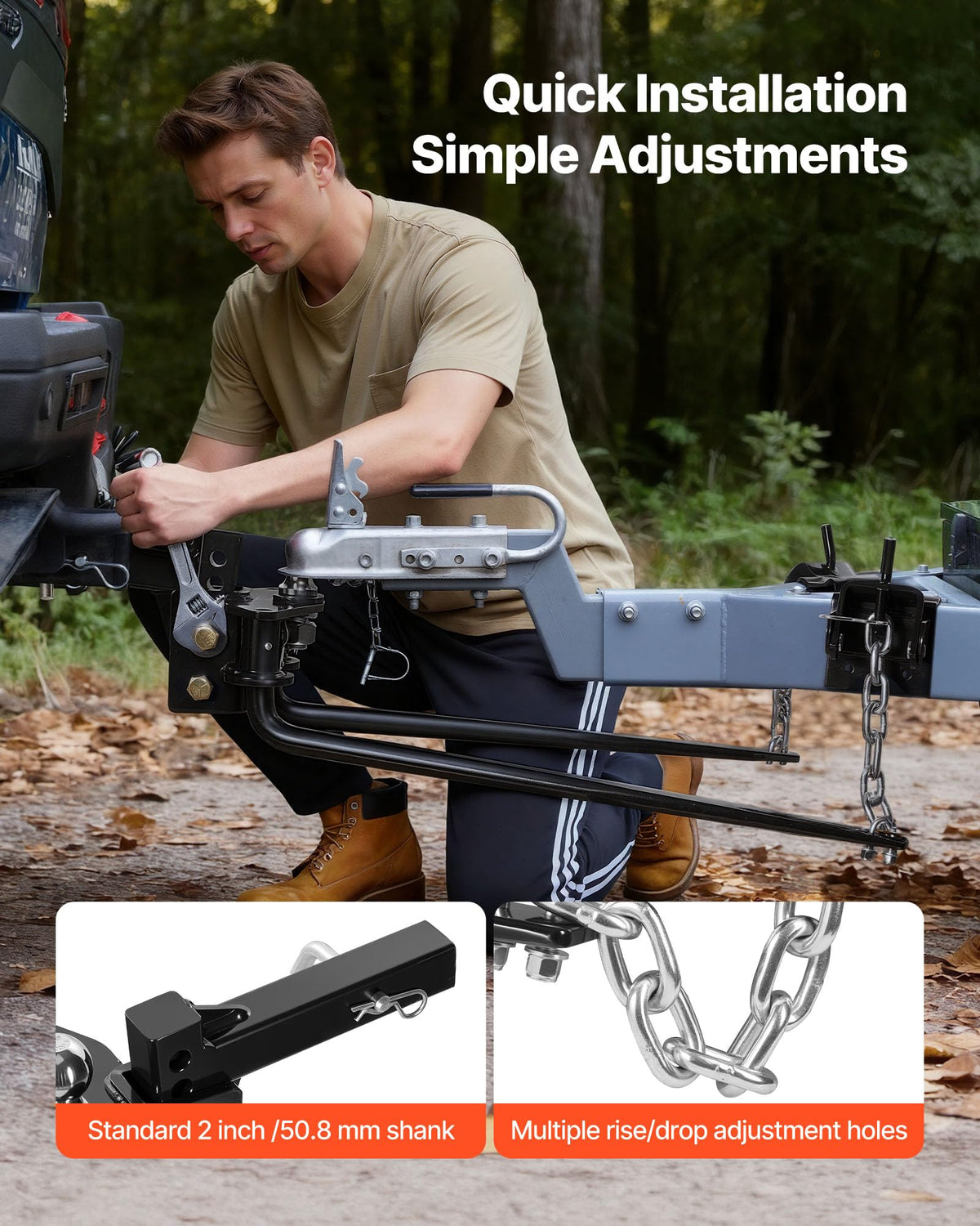 10000 lbs Weight Distribution Hitch with 2 in Shank and 2-5/16 in Ball X216