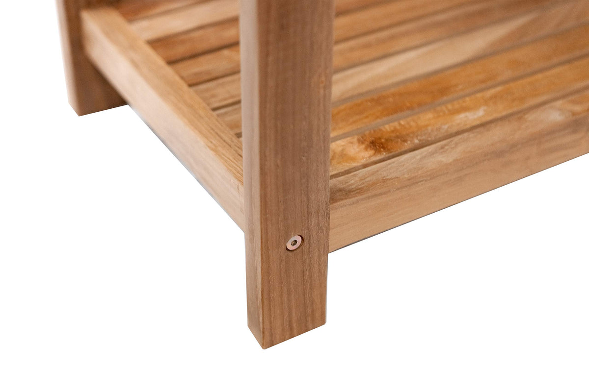 Teak Shower Stool and Spa Bench with Shelf J2826