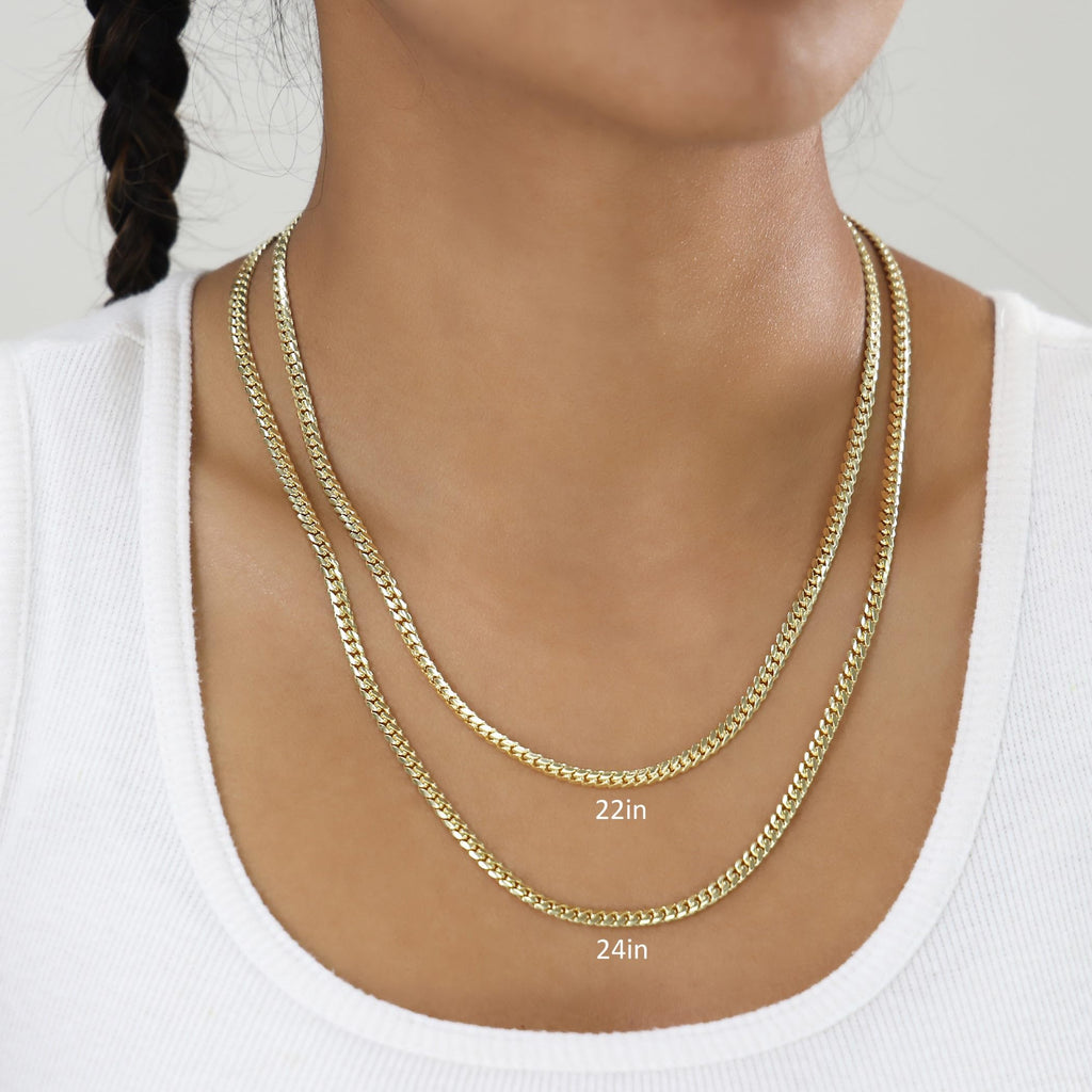 14k Yellow Gold Cuban Link Chain Necklace E8966