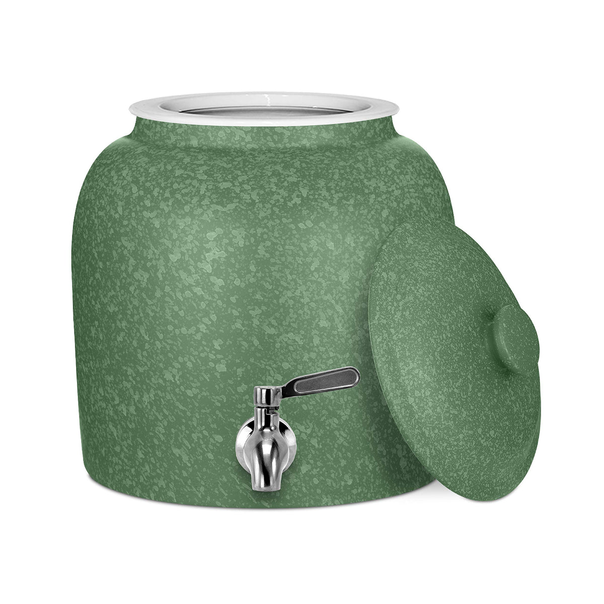 Porcelain Water Dispenser with Lid and Valve V9817