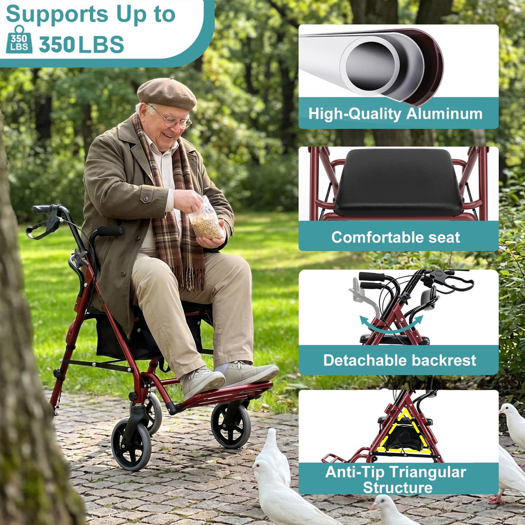 2-in-1 Rollator Walker with Seat U1709