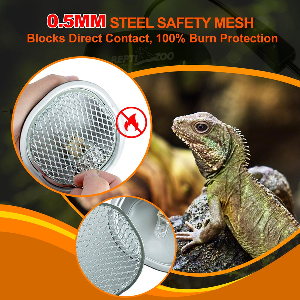 50W UVA Basking Light Fixture with Safety Mesh Kit O5808
