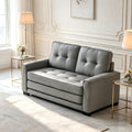 Light Gray Tufted Pull-Out Sleeper Loveseat A649