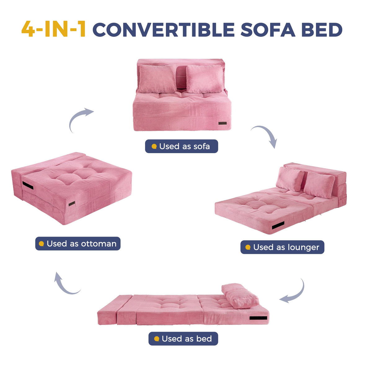 Convertible Sofa Bed with Pillow T15223