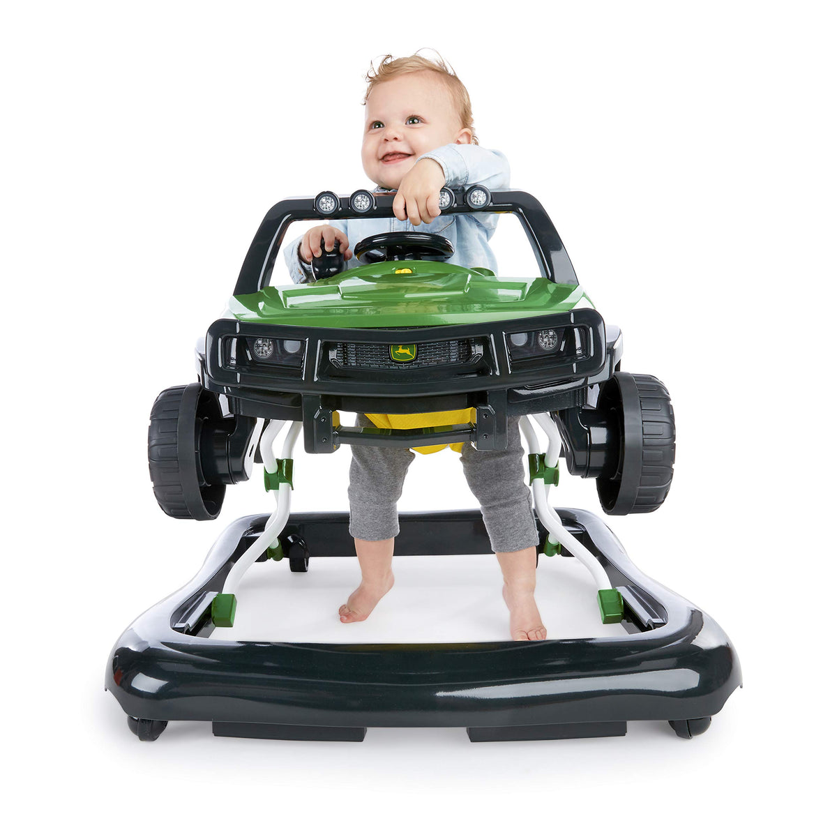 Green Baby Activity Center & Push Walker with Steering Wheel Toy W640