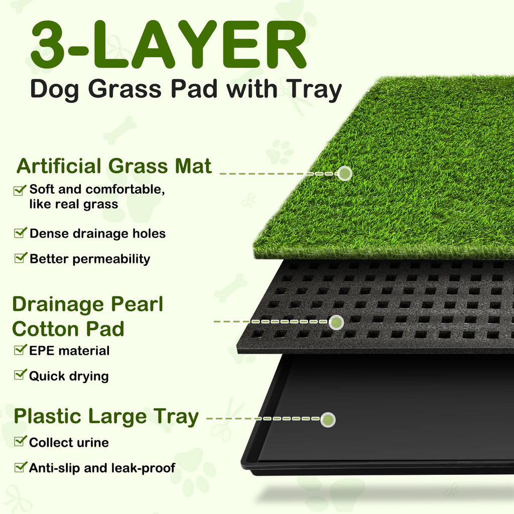 23''X17'' Artificial Turf Dog Grass Pad with Tray J151