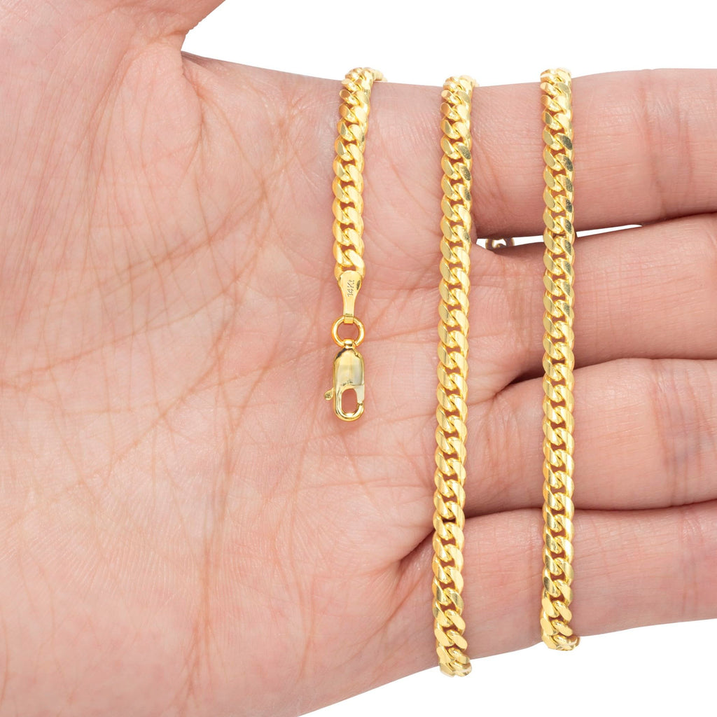 14k Yellow Gold Cuban Link Chain Necklace E8966