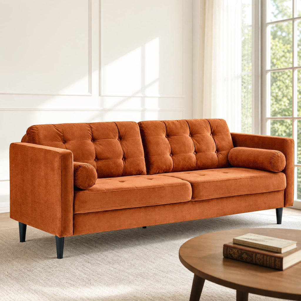 80" Velvet Sofa with Solid Wood Legs N54612