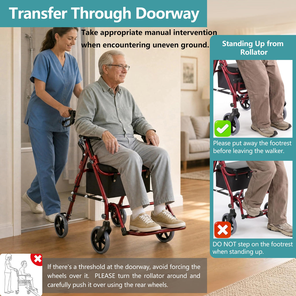 2-in-1 Rollator Walker with Seat U1709