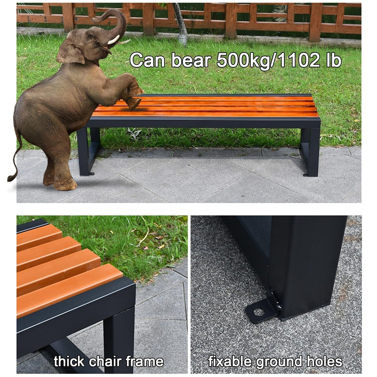 Outdoor Metal Park Bench E490